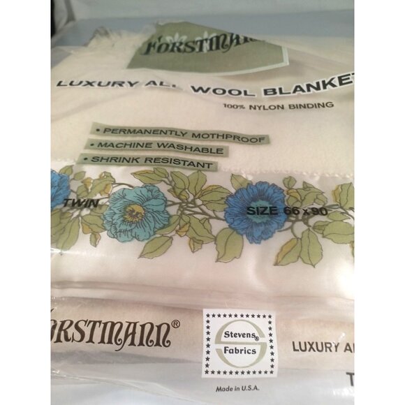 NEW! Vintage 1960s Forstmann Luxury Virgin Wool Twin Blanket by Stevens Fabrics - Picture 11 of 12